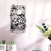 Bohemian Gothic Style Skull Couple Metal Wall Art, Iron Wall Decor, Wall Art for Home Living Room Bedroom Garden Decoration