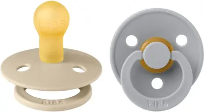 BIBS Colour Natural Rubber Size 1: 0+ months pacifier Vanilla / Cloud 2 pcs