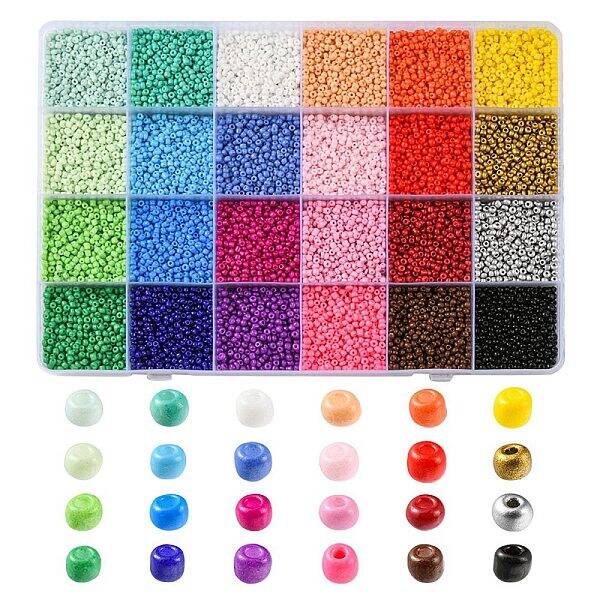 312G 24 Color 12/0 Baking Paint Glass Seed Beads