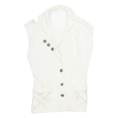 Womens Shirt White Collared Sleeveless S