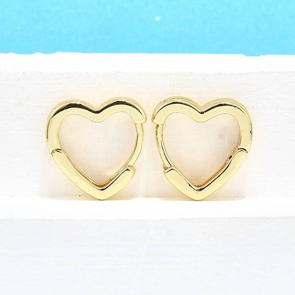 Heart Brass Hoop Earrings