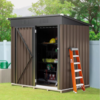 【Springtok】DWVO 5x3 FT Heavy Duty Tool Sheds Storage Outdoor Storage Shed w/Lockable House tool shed, Dark Gray / White /...