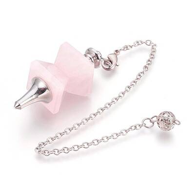 Natural Rose Quartz Dowsing Pendulums