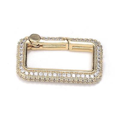 Brass Micro Pave Clear Cubic Zirconia Spring Gate Rings