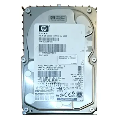 303296-001 HP 72.8GB Ultra-320 SCSI 10000 3.5-inch Hard Drive