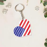 USA Flag Acrylic Keychain, Gift for Military & Veterans, Independence Day Accessory, Cute USA Flag Charm, Everyday Key Ring