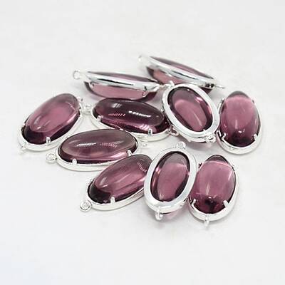 Silver Color Plated Brass Glass Links connectors