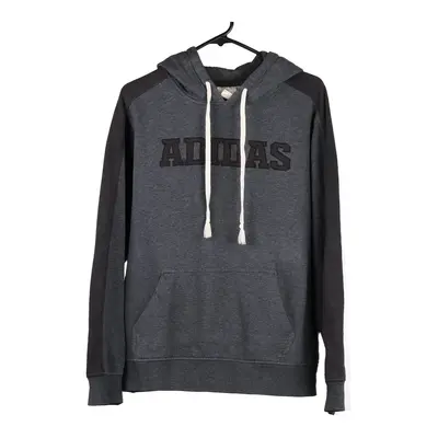Adidas Spellout Hoodie - Medium Grey Cotton Blend
