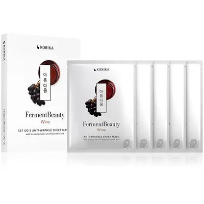 Korika Set Di Maschere Anti-Età In Tessuto Al Vino Fermentbeauty 5 × 20 G