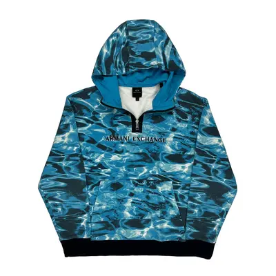 Armani Exchange Hoodie - Large Blue Cotton