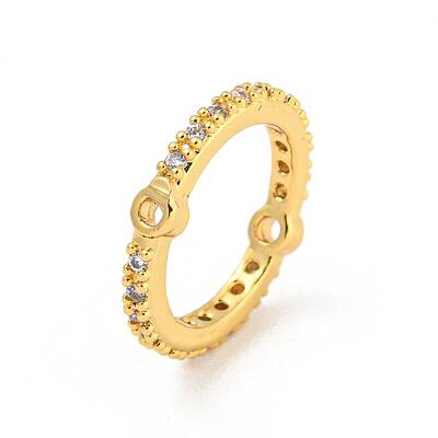 Brass Micro Pave Cubic Zirconia Bead Frame
