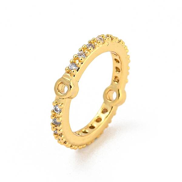 Brass Micro Pave Cubic Zirconia Bead Frame