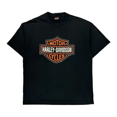Harley Davidson Graphic T-Shirt - XL Black Cotton
