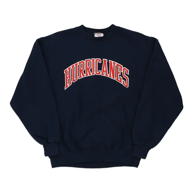 Hurricanes Jerzees Sweatshirt - Large Navy Cotton