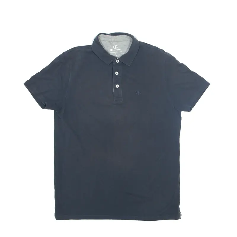 CHAMPION Polo Shirt Blue Short Sleeve Boys L