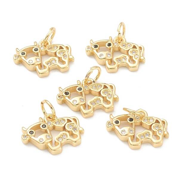 Brass Clear Cubic Zirconia Charms