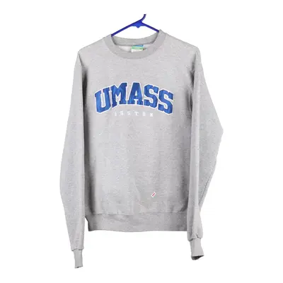 UMASS Champion College Hoodie - Small Grey Cotton Blend