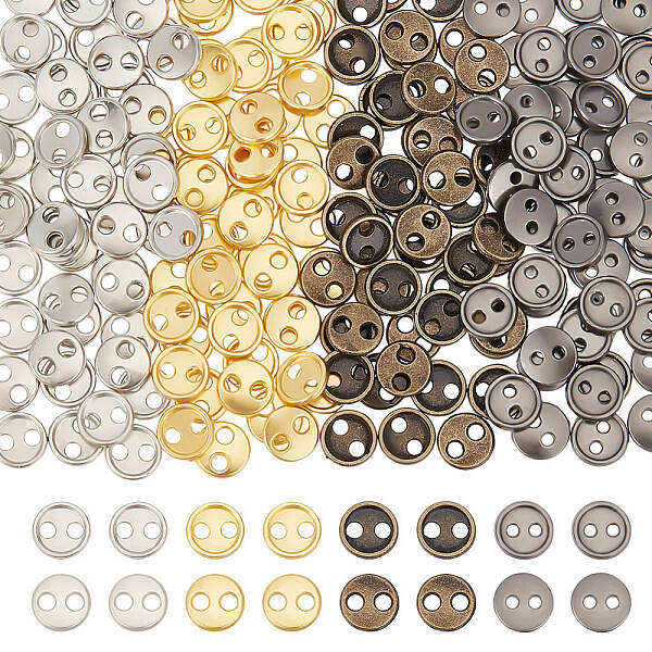 200Pcs 4 Colors Alloy Mini Buttons