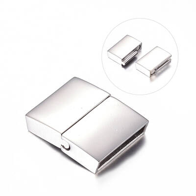 Tarnish Resistant 304 Stainless Steel Magnetic Clasps with Glue-in Ends