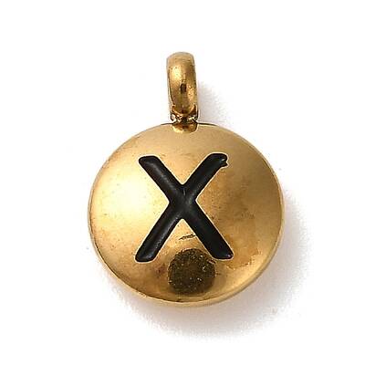 304 Stainless Steel Black Enamel Charms