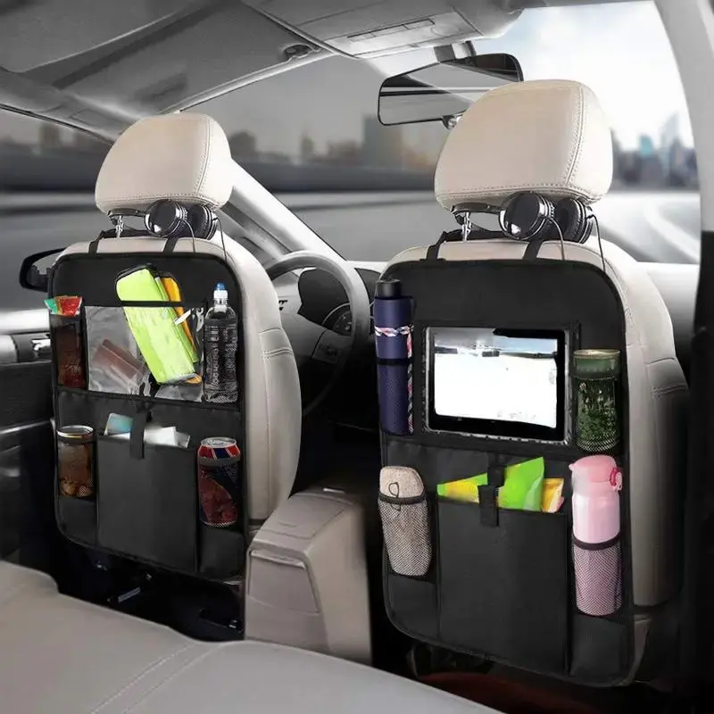 Storage Bag, 1 Count Car Seat Back Storage Bag with Touch Screen Tablet Holder, Automotive Oxford Cloth Multi-pocket Organize...