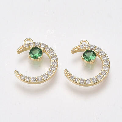 Brass Micro Pave Cubic Zirconia Charms