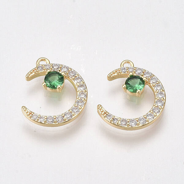 Brass Micro Pave Cubic Zirconia Charms
