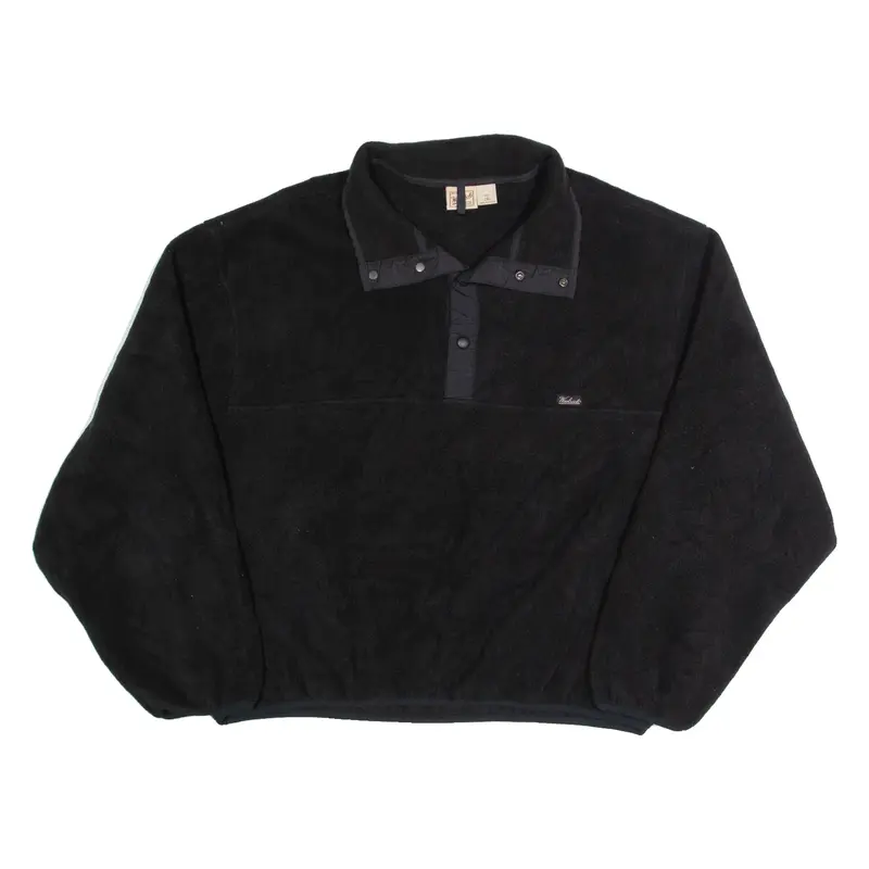 WOOLRICH Mens Fleece Black Button Neck 2XL