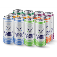 Ranch Fuel Energy Drink | Zero Sugar | 12 Pack Beverage | 200 mg Natural Caffeine | No Artificial Colors | Carbonated Filtere...