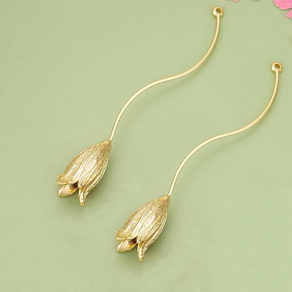 Three-Dimensional Flower Brass Pendants