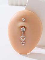 Rhinestone Star Pendants Decor Belly Button Ring, Women Belly Piercing Body Jewelry, Fashion Jewelry for Party, Daily Clothin...