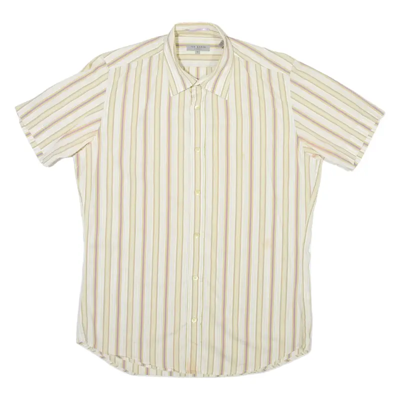 TED BAKER Mens Shirt White Striped M