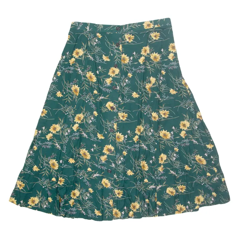 ALFRED DUNNER Womens A-Line Skirt Green Midi Floral UK 16