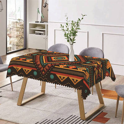 Red Yellow Dot Rhombus Symmetry Rectangle Tablecloth - Aperturee