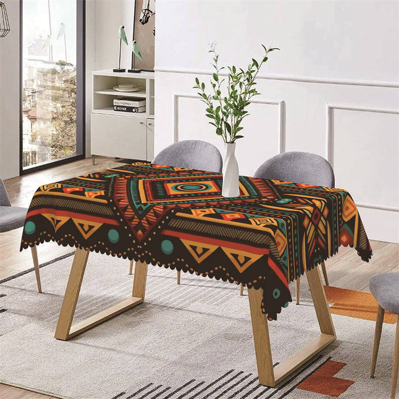 Red Yellow Dot Rhombus Symmetry Rectangle Tablecloth - Aperturee
