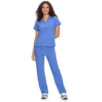 COZYFIT Scrubs for Women Set Medical Uniform - V-Neck Top & Straight Leg Pants with 9 Pockets, Unisex Workwear