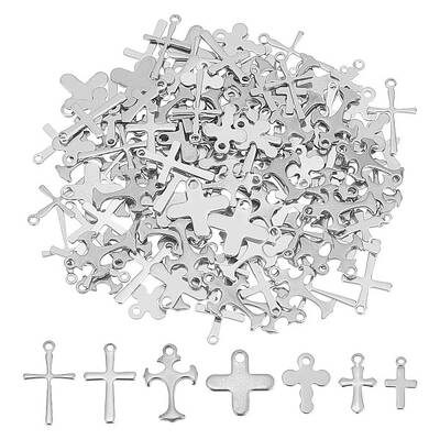 140pcs 7 styles 304 Stainless Steel Charms