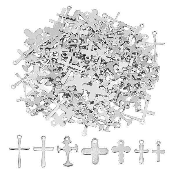 140pcs 7 styles 304 Stainless Steel Charms