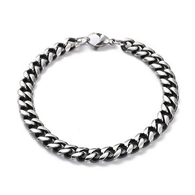 Men's Retro 304 Stainless Steel Curb Chain Bracelets