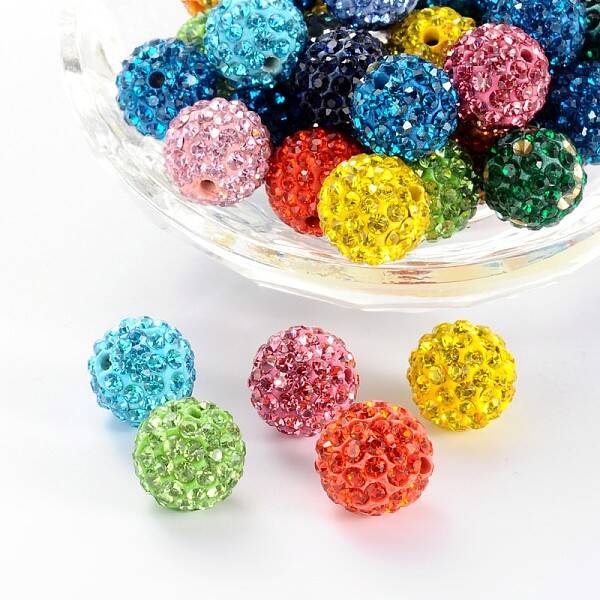 Polymer Clay Rhinestone Beads
