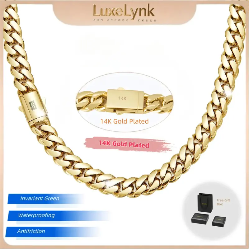 14K gold-plated Cuban necklace/bracelet Brand new \