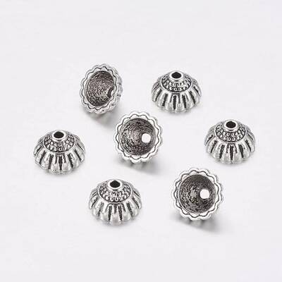 Tibetan Style Alloy Bead Caps