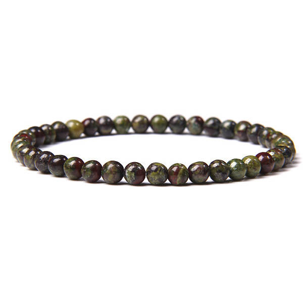 4mm Round Natural Dragon Blood Beads Bracelet for Men