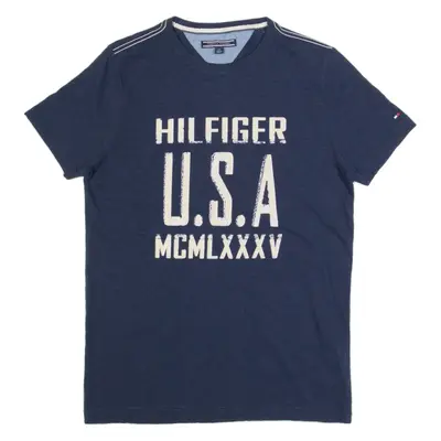 TOMMY HILFIGER Mens T-Shirt Blue USA S