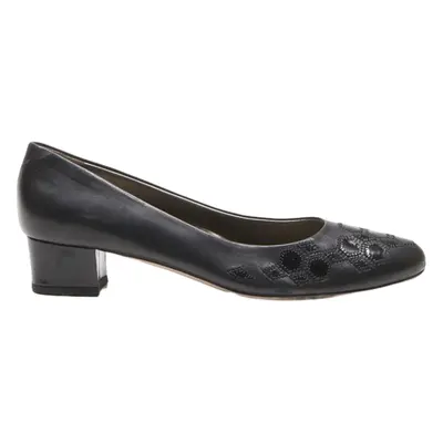 FERRAGAMO Pump Heels Black Leather Womens UK 7.5