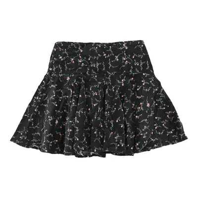 Age 8 Unbranded Floral Cord Skirt - Small Black Cotton