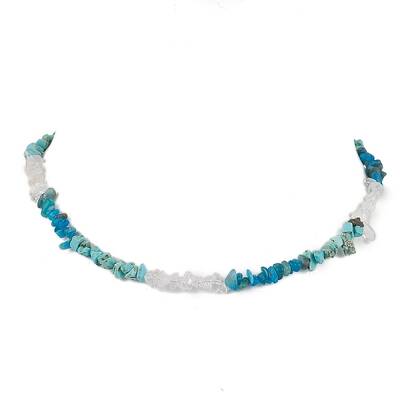 Natural Howlite & Apatite & Quartz Crystal Chip Beaded Necklaces