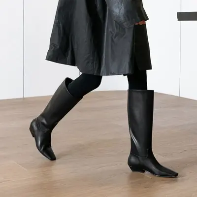 CHIKO Ife Pointy Toe Block Heels Knee High Boots
