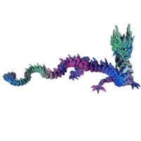 Extra Large 3D Printed Imperial Dragon - 26 inches length - Rainbow Gradient