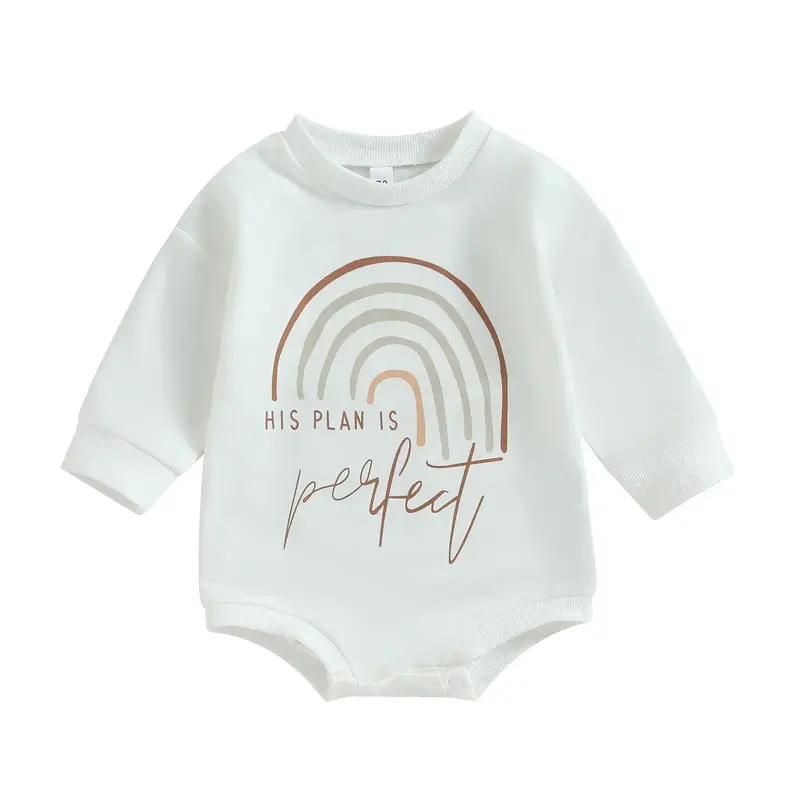 Fall Clothes Infant Baby Girl Boy Rainbow Long Sleeve Sweatshirt Romper Crewneck Bodysuit  Outfits